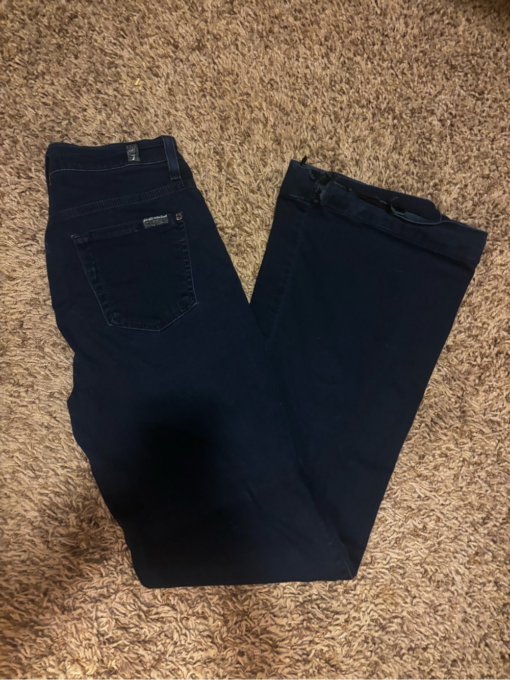 7 For All Mankind Deep Navy Wide-Leg Jeans
